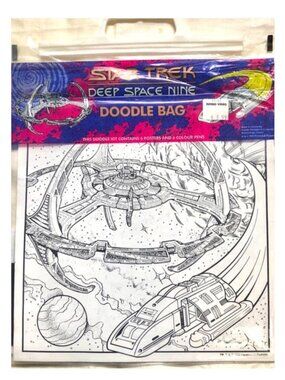 Vintage 1993 Star Trek: Deep Space Nine Doodle Bag -Rare DS9 Coloring Poster Set